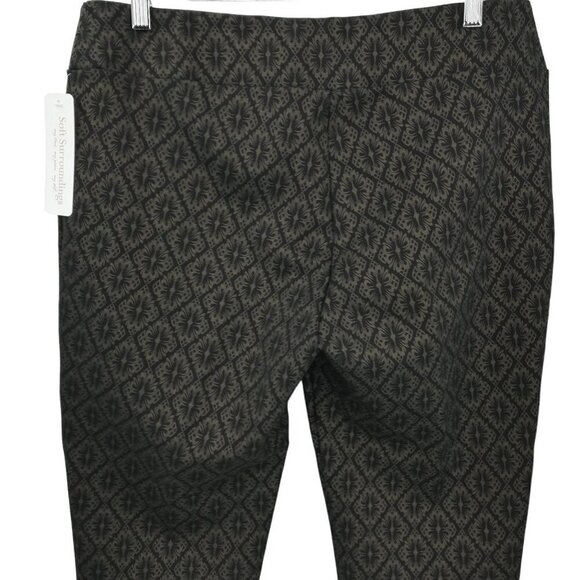 Soft Surroundings Damask Ponte Stretch Pull On Pants Size Petite L Gold Leaf New - Picture 7 of 9